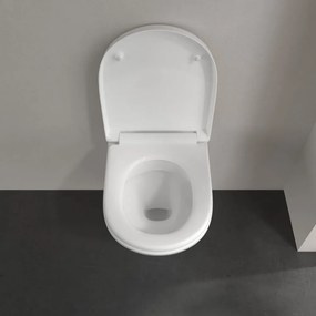 VILLEROY &amp; BOCH O.novo Compact Combi-Pack, závesné WC s DirectFlush + WC sedátko s poklopom, s QuickRelease a Softclosing, biela alpská, s povrchom CeramicPlus, 5688HRR1