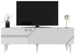 TV stolík/skrinka Tabivo (biela + strieborná) . Vlastná spoľahlivá doprava až k Vám domov. 1095309