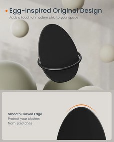 Háčiky na kabáty 4 kusy, Nástenné háčiky, čierne