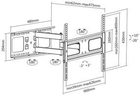 CONNECT IT CI-786 - Nástenný držiak TV 37-70” čierny