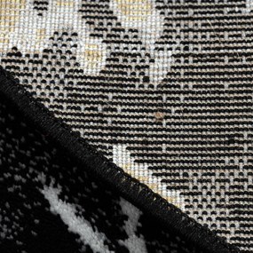Dywany Łuszczów, Kusový koberec Allure 1963 black/gold kruh, 200x200 (priemer) kruh, čierna, kancelária