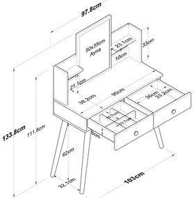 Kozmetický stol BJ 102 White