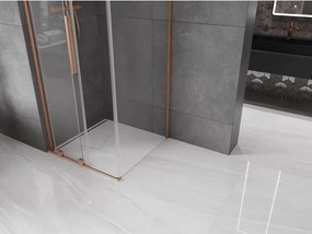 Mexen Velar L, sprchový kút s posuvnými dverami 90 x 90 cm, 8mm číre sklo, medená matná, 871-090-090-03-65