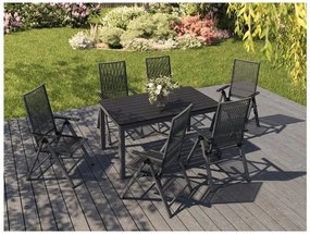 Livarno home Záhradný stôl Miami + Záhradné kreslo Miami, 6 kusov  (800008476)