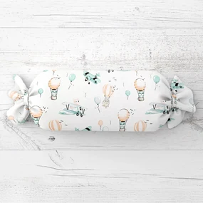 Biante Detský vankúš valec bonbon Sandra SA-457 Líšky v lietadielkach na bielom 15x40 cm