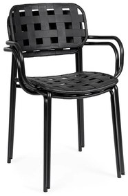 Čierne kovové záhradné stoličky v súprave 4 ks Clover – Bizzotto