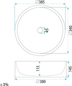 Rea Alice, umývadlo na dosku 390×390×145 mm, biela matná – imitácia kameňa, REA-U3500