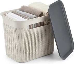 Rotho Úložný box s vekom a s držadlami BRISEN 7l, 26x18x21cm, biely