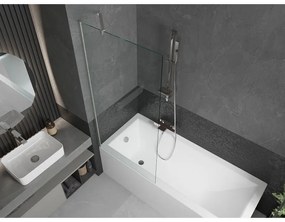 Mexen Next, 1-krídlová vaňová zástena 80 x 150 cm, 6mm číre sklo, oceľová, 895-080-000-00-00-97