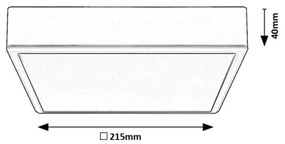 Rabalux 71247 - LED Stropné svietidlo LAURI LED/22W/230V 21x21 cm čierna