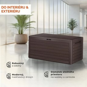 Úložný box WOODEBOX - 280L, 120x46x57cm, tmavo hnedá Prosperplast