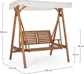 Drevená záhradná hojdačka v prírodnej farbe Noemi – Bizzotto