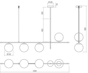Redo 01-2949 - Luster na lanku ESSENTIAL 4xE14/28W/230V