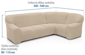Super strečové poťahy HARMONIA smotanová rohová sedačka (š. 340 - 540 cm)