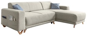 Béžová rozkladacia/s úložným priestorom rohová pohovka Classy Sophie – Miuform
