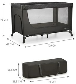 KINDERKRAFT - Cestovná postieľka JOY šedá