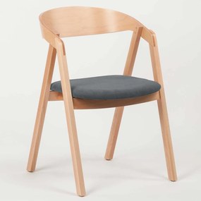 Stima stolička GURU buk s čalúneným sedákom Vyberte odtieň ->: Tmavo hnedá, Vyberte látku ->: LUX Zelená 18