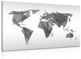 Obraz geometrická mapa sveta v čiernobielom prevedení - 120x80