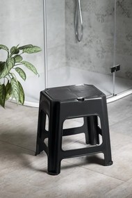 Aqualine, stolička kúpeľňová s úložným priestorom, čierna, 90902B