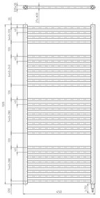 Aqualine, DIRECT-E elektrické vykurovacie teleso, rovné, 450x1320 mm, 400 W, čierna, ILE34TB