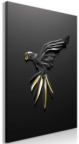 Artgeist Obraz - Black Parrot (1 Part) Vertical Veľkosť: 40x60, Verzia: Na talianskom plátne