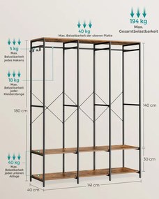 Otvorená šatníková skriňa RGR005B01
