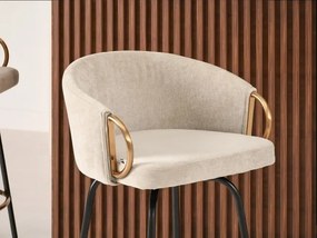 Elegantná barová stolička GISSEL krémová