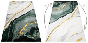 Koberec EMERALD exkluzívny 1017 glamour, styl marmur fľaškovo zelený / zlatý
