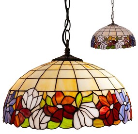 Kvietky vitráž luster do obývačky Prezent 103 vzor 9