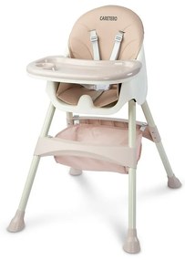 Caretero Jedálenská stolička 2v1 Bill pink, 63 x 75 x 92 cm