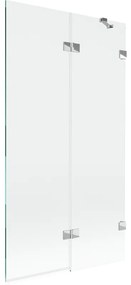 Mexen Lunar, 2-krídlová vaňová zástena pravá 100 x 150 cm, číre sklo, chrómová, 897-100-100-01-00-P