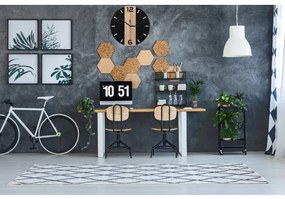 Tutumi Tutumi, okrúhle nástenné hodiny 35 cm kovové / drevené MC70901, čierna-hnedá, ZEG-08742