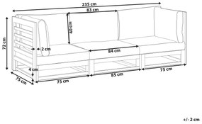 3-miestna záhradná pohovka z akáciového dreva mahagónová TRANI Beliani