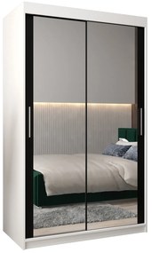 Šatníková skriňa 120 cm Toki 3 (Biela matná + Čierna matná). Akcia -20%. Vlastná spoľahlivá doprava až k Vám domov. 1065056