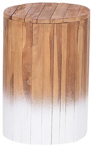 Nočný stolík svetlé drevo/biela MOVAS Beliani