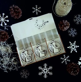 SENTOP | Vianočné ozdoby z dreva a plastu, Vianočné dekorácie drevené , drevené doplnky PR0118-Christmas decorations