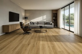 Beaulieu International Group, PVC podlaha - lino Domo 2152, na mieru, šíře 2m,4m, hnedá, bez podkladu, kuchyňa