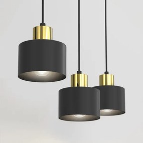 Luster na lanku PARKLA 3xE27/15W/230V čierny