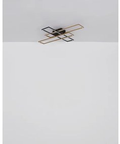 Globo 67208-40G -LED Stropné svietidlo DAKARI 40W/230V 3000K 60x80 cm čierna/zlatá