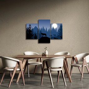 Obraz - Svorka vlkov za splnu (90x60 cm)