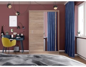Šatní skriňa so zrkadlom SABRINA 150x215 cm dub sonoma