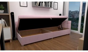 Čalúnená válenda AMSTERDAM 90x200 cm s univerzálnym čelom a úložným priestorom, ružová
