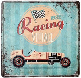 Vintage dekoračná tabuľka "Racing Vintage", plech, 30x30