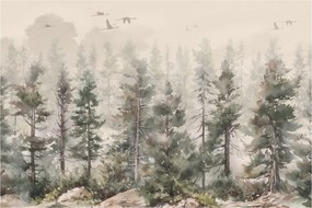 Obraz - Borovicový les I., aquarel (90x60 cm)