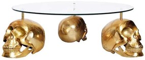 Dizajnový konferenčný stolík SKULL XXL 90 cm, zlatý