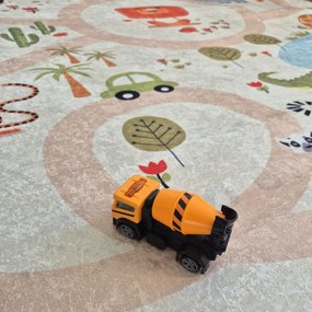 Dywany Łuszczów, Detský kusový koberec Bambino 1165 Zoo, 80x150, viacfarebná, detská izba