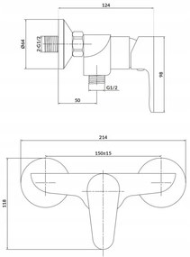 Cersanit Libra - sprchová batéria, chrómová, S951-407