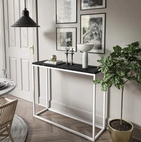 KONZOLA BELLA ČIERNÝ MRAMOR / BIELY PODSTAVEC 100