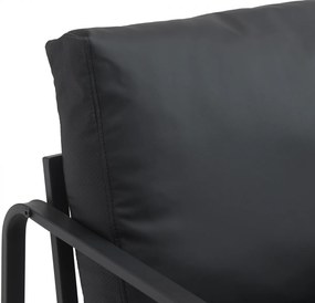 Design-Shop Kreslo Manea - koženka / kov - Čierna
