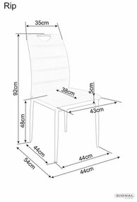 Sametová jídelní židle Rip šedá
